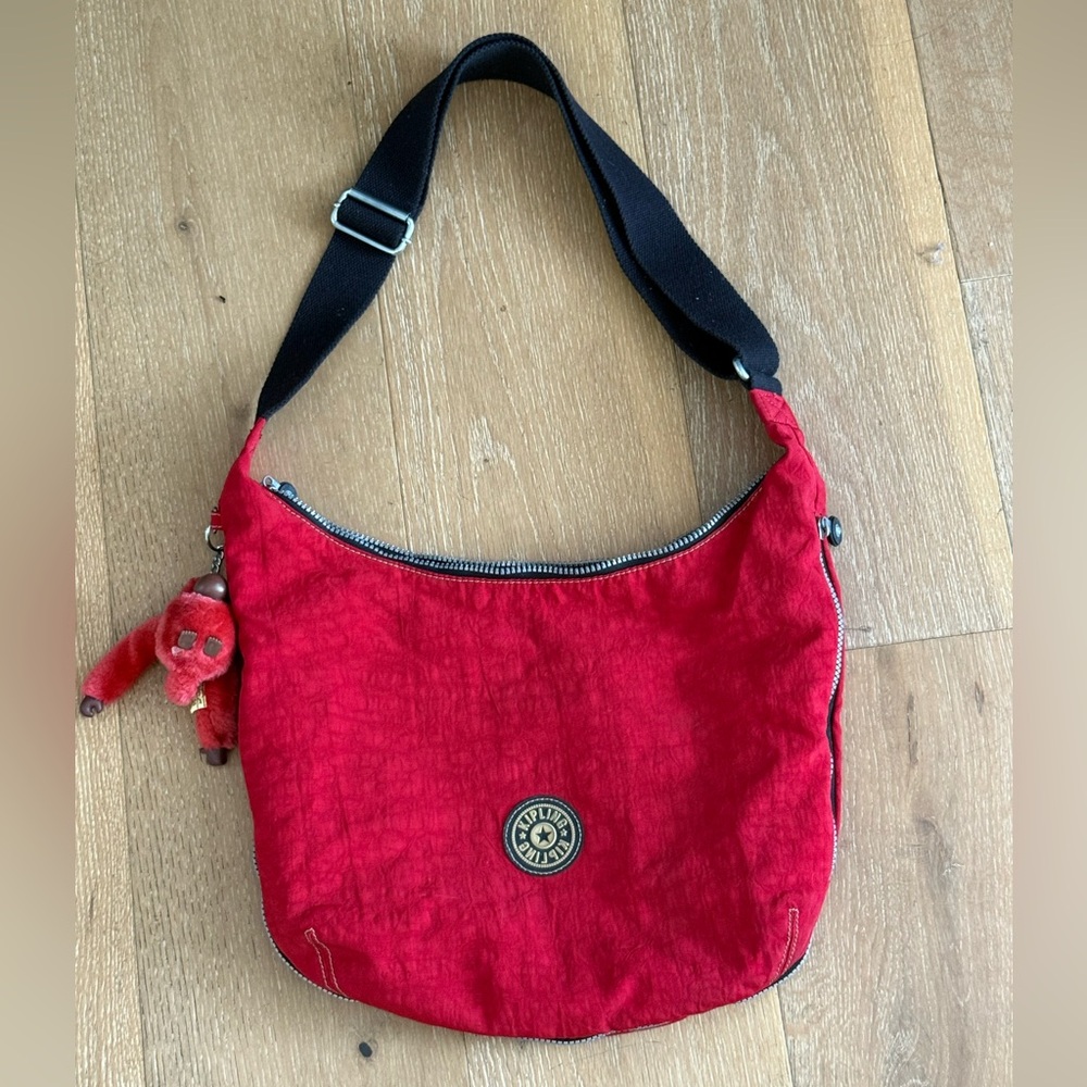 Kipling Red Crossbody Bag with Black Adjustable Strap
